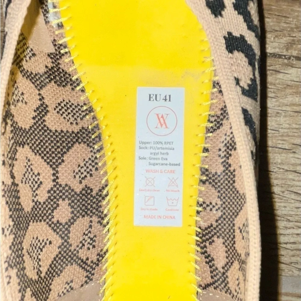 Vivaia Beige and Black Leopard Flats